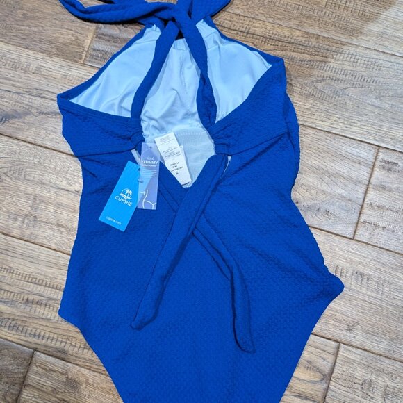 *NEW* Cupshe Blue Crossback Tummy Control One-Piece (Small) - Picture 4 of 4